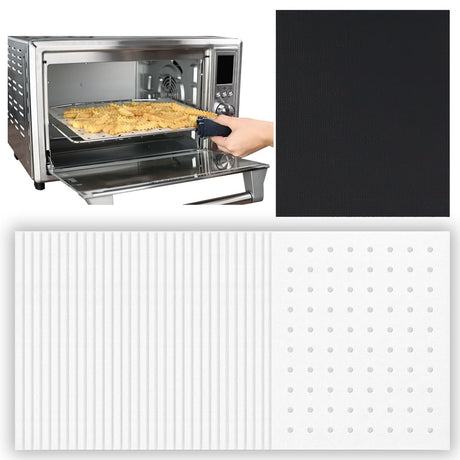 Parchment Paper Sheets for Toaster Oven Air Fryer 9 x 11 Compatible with Gowise, Cuisinart, Black Decker, Emeril Lagasse, Breville + More, Perforated Non-Stick Paper Liners for Cooking on Oven Rack INFRAOVENS