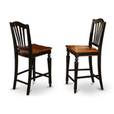 East West Furniture PBCH3-BLK-W 3 Piece Counter Height Pub Set for Small Spaces Contains a Square Kitchen Table and 2 Dining Room Chairs, 36x36 Inch, Black & Cherry East West Furniture