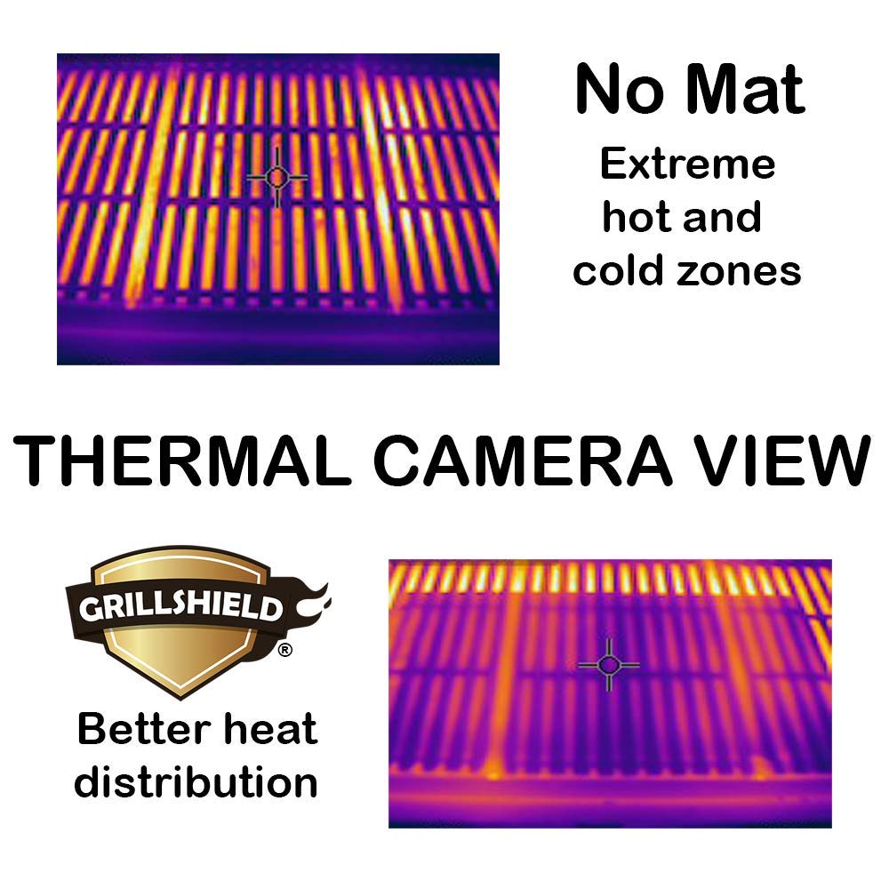 GrillShield - 2 Extra Large Copper Grill and Bake Mats - Best Gift - 17 X 23 inches Non Stick Mats for BBQ Griddle Baking, Reusable and Easy to Clean GrillShield