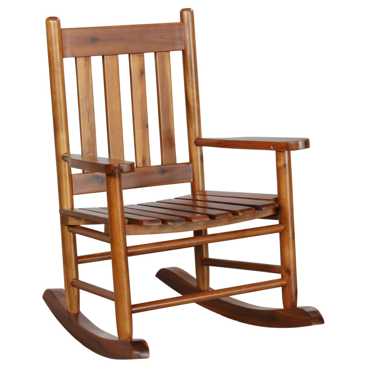 Coaster Furniture Country Farmhouse Kids Solid Wood Rocking Chair Slat Back Golden Brown 609452 Coaster Home Furnishings