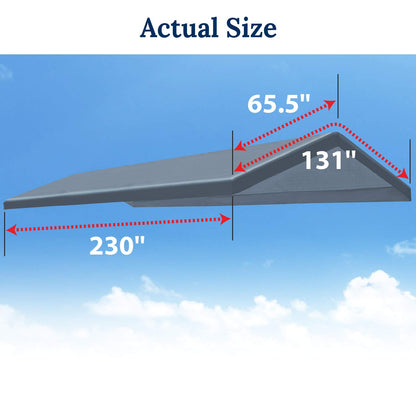 BenefitUSA Canopy ONLY 10'x20' Carport Replacement Canopy Outdoor Tent Garage Top Tarp Shelter Cover w Ball Bungees (Grey) - WoodArtSupply