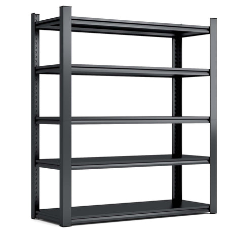 VIYET Heavy Duty 5 Tier Storage Shelves - 3000Lbs Capacity, Adjustable, Suitable for Warehouse, Basement, Workshop, 24"D x 48"W x 72"H, Black VIYET