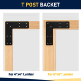 10x10 L Post Bracket 4PCS, L Flat Mending Plate for Wood 4x4,6x6 Lumber, Black Powder Coated Heavy Duty Pergola Brackets,L Beam Bracket, L Truss Bracket,L Shape Post to Beam Connectors… XZWMY