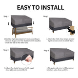 Easy-Going Waterproof Outdoor Sofa Cover, Heavy Duty 2 Seater Outdoor Loveseat Cover, Windproof Patio Furniture Cover with Air Vent (58Wx32.5Dx31H inch, Gray/Dark Gray) Easy-Going