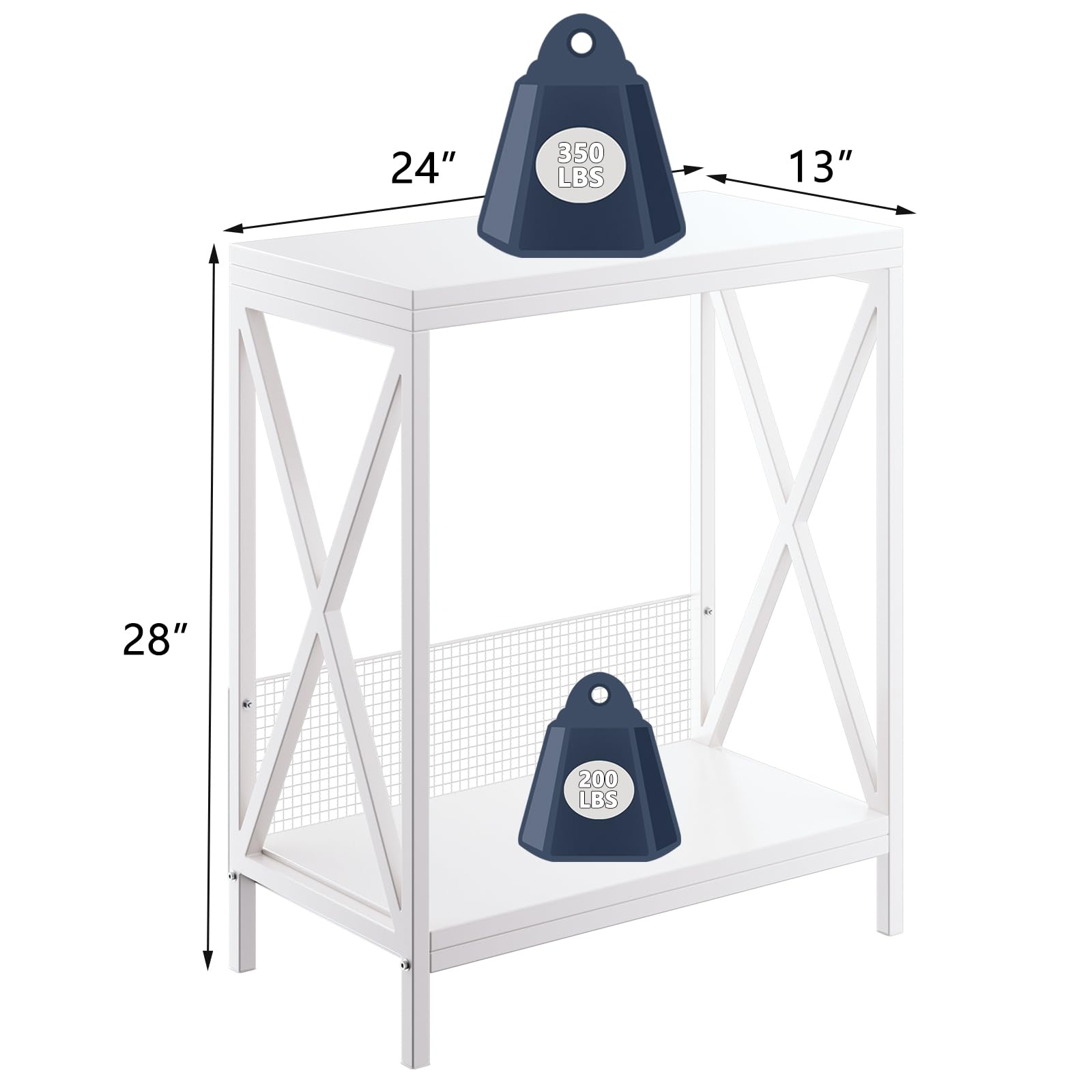 Fish Tank Stand, 10-20 Gallon Aquarium Stand Metal Frame for Fish Tank Accessories Storage, 2-tier Fish Tank Rack Shelf for Home Office, 24" L x 13" W x 28" H - WoodArtSupply