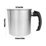 Teqooza Stainless Steel Candle Making Pouring Pot,2 Pounds Capacity Cup,Double Boiler Wax Melting Pot,Dripless Pouring Spout & Heat-Resisting Handle, Silver Teqooza