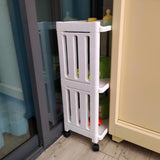 TENBOAT 3 Tier Rolling Storage Cart for Bathroom Toilet Side Storage Shelf with Wheels Movable Organization Rack Organizer Shelving Unit Bathroom Cart Office Cart (Normal Size) TENBOAT