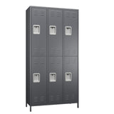 GangMei 6 Doors Metal Storage Locker, 72" H Employees Lockers Storage Cabinet with 12 Hooks, Lockable Steel Locker for Home, Office, Gym, School GangMei