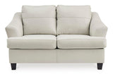 Signature Design by Ashley Genoa Modern Leather Match Loveseat, White Signature Design by Ashley