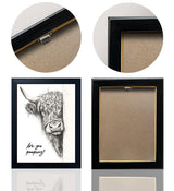 Funny Highland Cow Bathroom Wall Art - Rustic Farmhouse Wall Decor with Humorous Are You Pooping Canvas Print, Cute Animal Canvas Art for Restroom - Black Framed Cow Pictures Wall Decor Ready to Hang 8"x10" Gongyuanyihao Arts