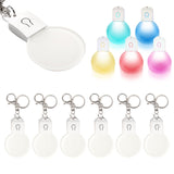 PYD Life 12 Pack Sublimation LED Keychains Acrylic Blanks Round White 2.3" x 2.1",1/6" Thick(4 mm) Light Up 7 Colors Sublimation Night Light Blanks PYD Life