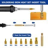 Soldering Iron Heat Set Insert Tool, 80W 110V LCD Digital Soldering Welding Iron Kit with Iron Tips and Heat Set Insert Tips, 16-in-1 Adjustable Temperature 180-500℃ Solder Kit, Blue Lunamor