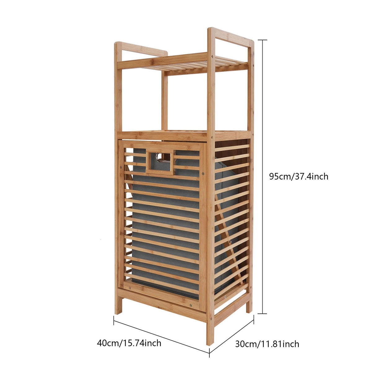 Xlsdlvcnxz Tilt Out Laundry Hamper with Shelves Bamboo Frame Non-Woven Basket for Clothes Storage Bathroom Organization Xlsdlvcnxz