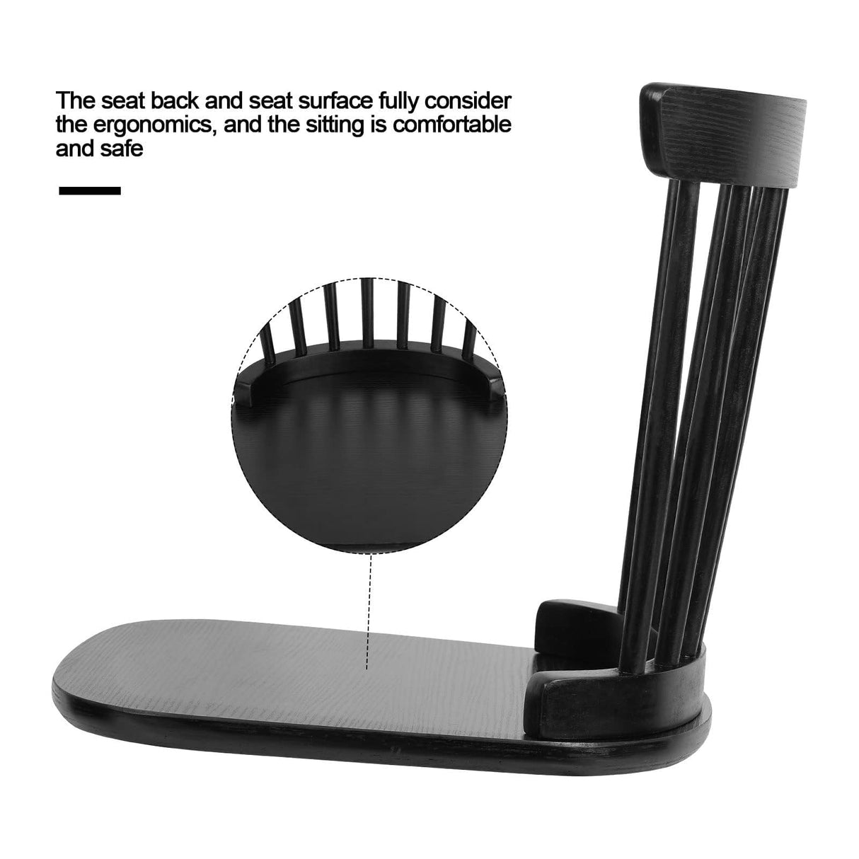 Bekrvio Windsor Chairs Set of 2, Black Farmhouse Spindle Back Dining Chairs with Wood Legs, Solid Wooden Armless Dining Room Chair for Kitchen Room, Living Room, Modern Mid-Century Country Style Bekrvio