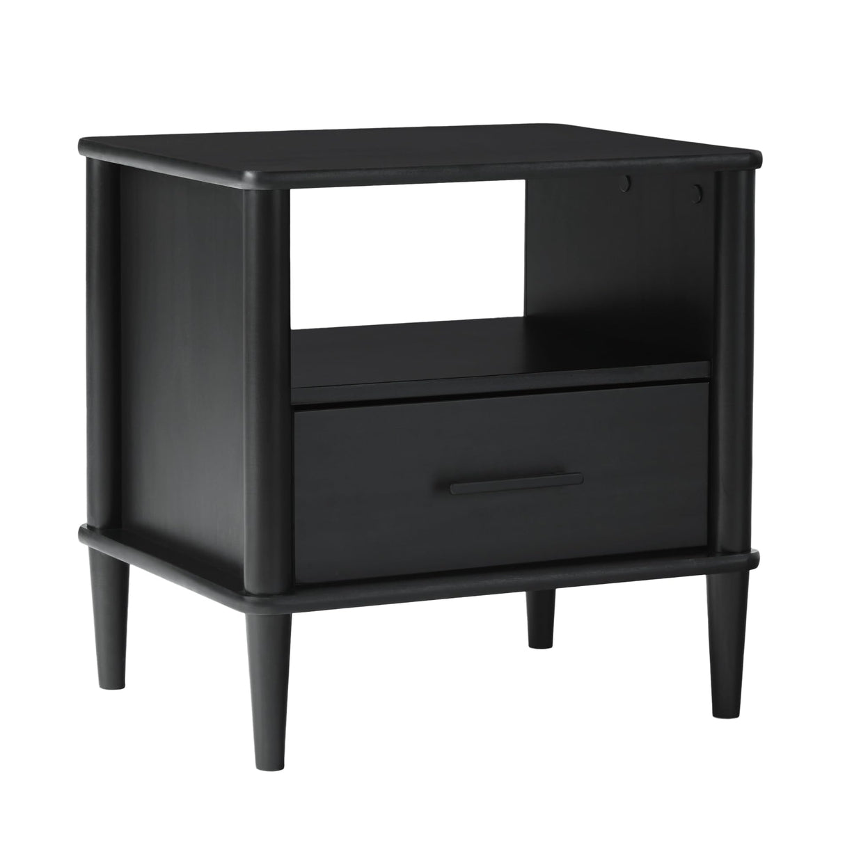 Walker Edison Modern 1-Drawer Nightstand, 20 Inch, Black 20-Inch Walker Edison