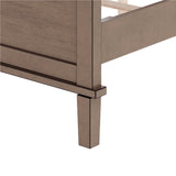 Merax King Size Wooden Platform Bed with Tall Headboard and Footboard, Solid Wood Bed Frame, No Box Spring Needed, Easy Assembly, Brown Merax