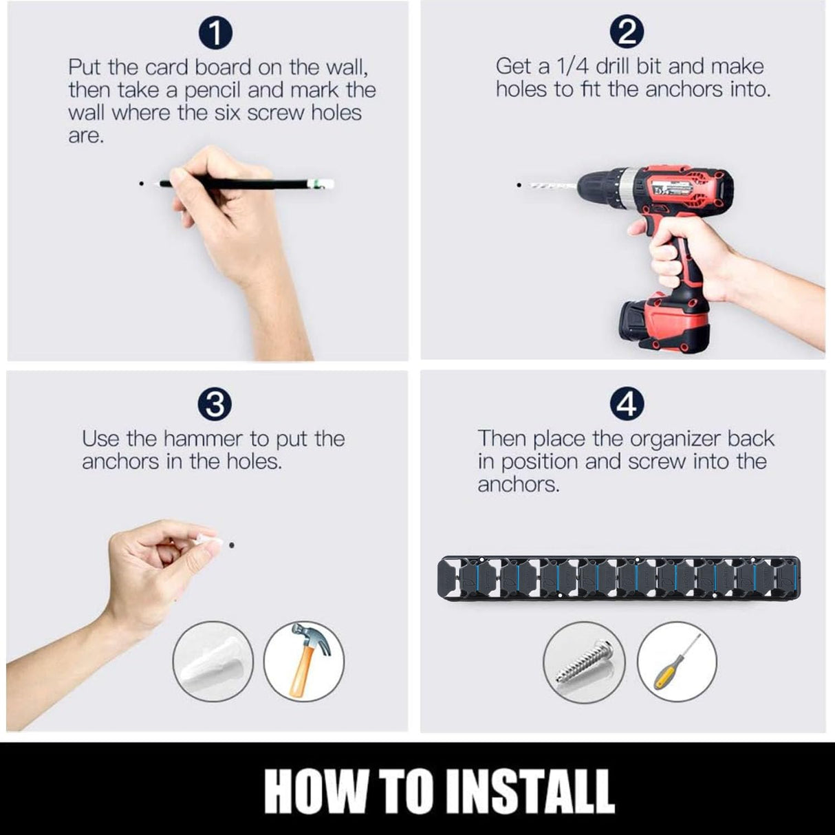 KULPORT Fishing Rod Holder, Wall-Mounted Fishing Rod Rack, Vertical Fishing Pole Holder Holds Up to 9 Rods or Combos, Fishing Rod Rack for Garage Organization System & Fits Most Rods KULPORT