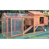 ChickenCoopOutlet 96" Wheel Wood Chicken Coop Backyard Hen House Nesting Box & Run New ChickenCoopOutlet