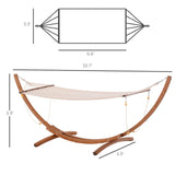 Outsunny 10' Wood Outdoor Hammock, Hammock with Stand Rainbow Bed, Heavy Duty Roman Arc Hammock for Single Person for Patio Backyard Balcony Porch, White Outsunny