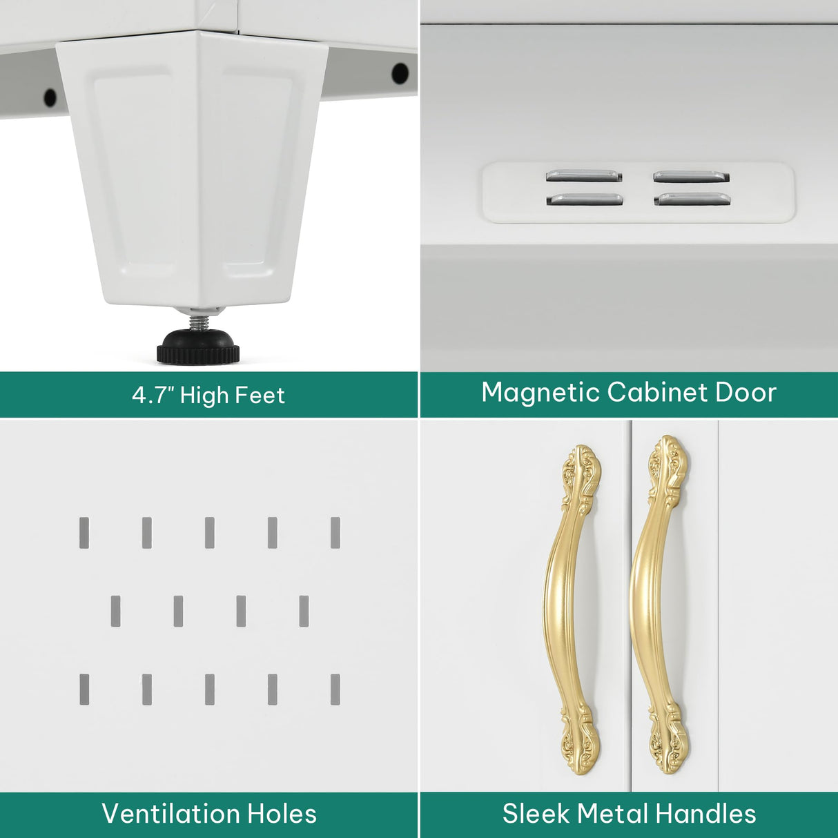 YITAHOME 71" Tall Kitchen Pantry, Metal Kitchen Storage Cabinet with Adjustable Shelves, Pantry Organizer with 2 Door and Drawer for Dining Room, Living Room, Bathroom, White YITAHOME