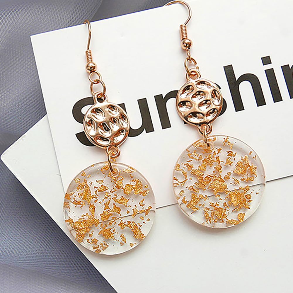 RESINWORLD 12-Cavity 1.37'' Shiny Flat Circle Silicone Mold with Hole, Round Keychain Mold, Pendant/Earrings Mold, Pet Tag Resin Casting Mold ResinWorld