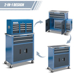 LARBANKE 8-Drawer Rolling Tool Chest with Wheels and Door,Tool Box with Sliding Drawer,Stainless Steel Countertop Tool Chest,Tool Chest can Form Large Workbench,Tool Chest for Garage Workship LARBANKE