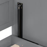 Queen Size Murphy Bed with Desk and Lights, Wood Wall Murphy Bed, Can be Folded Platform Bed with USB Charging Station for Guest Room Home Office (Gray-8.6) XD Designs