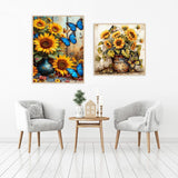 2 Pack Sunflower Paint by Numbers Kit for Adults Beginner with Framed,Flower Easy Adult Paint by Number Kits on Canvas DIY Painting for Beginners Art by Numbers for Home Wall Decor 10x12-10x10Inch NEGEKFKX