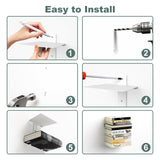 Mefirt Invisible Floating Bookshelves for Wall, 6 Tier Vertical Spine Book Tower, Heavy Duty Floating Book Shelves Metal Book Organizers for Home Office, 3 Pack(White) Mefirt