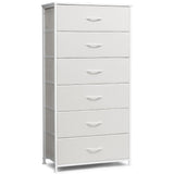 Crestlive Products Dresser for Bedroom with 6 Drawers, Tall Chest of Drawers, White Dressers Bedroom Furniture, Storage Organizer Unit with Bins for Closet, Hallway, Living Room, Entryway Crestlive Products