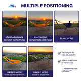 Skybed Universal Hammock Stand, Fits 2 Single Hammocks 7 ft to 14 ft Long or 1 Double Wide, Unique Head Up Mount Option for Dual Hammock Chat Mode, Heavy Duty, 600 Lbs Capacity, Indoor/Outdoor Skybed