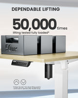 ErGear Height Adjustable Electric Standing Desk, 63x 28 Inches Sit Stand up Desk, Large Memory Computer Home Office Desk (Natural) ErGear