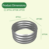 Mycovire 2PCS 2X2X1 Round Galvanized Garden Bed kit for Vegetables/Herbs/Flowers Mycovire