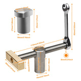 2 Pack Bench Dog Clamp with 4 Pack Woodworking 3/4 Inch Bench Dogs Hole Clamp Adjustable Workbench Stop Stainless Steel Brass Carpenter Tool (19mm) TVlifams
