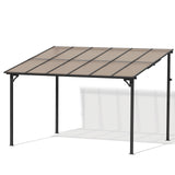 Oakcloud 10' x 12' Outdoor Wall Mounted Gazebo, Patio Lean to Gazebo Pergola with Sloped Roof, Large Heavy Duty Awning for Patio, Backyard, Deck Oakcloud
