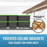 2-Pack 4 x 8 MonsterRax Overhead Garage Storage Rack, Ceiling Racks for Garage, Organization Shelving, Adjustable Hanging Shelf, Grey, 24"-45" Height Adjustment MonsterRAX Storage Solutions