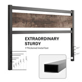 ALTLLEN Rustic Wooden Headboard with Metal Slats - Sturdy and Stylish for Queen Beds ALTLLEN