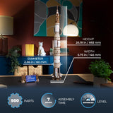 UGEARS NASA Saturn V Model Rocket Kit - Space Ship Model Kits for Adults - 3D Wooden Space Shuttle Building Puzzles - Rocketship Spacecraft 3D Wood Puzzle UGEARS
