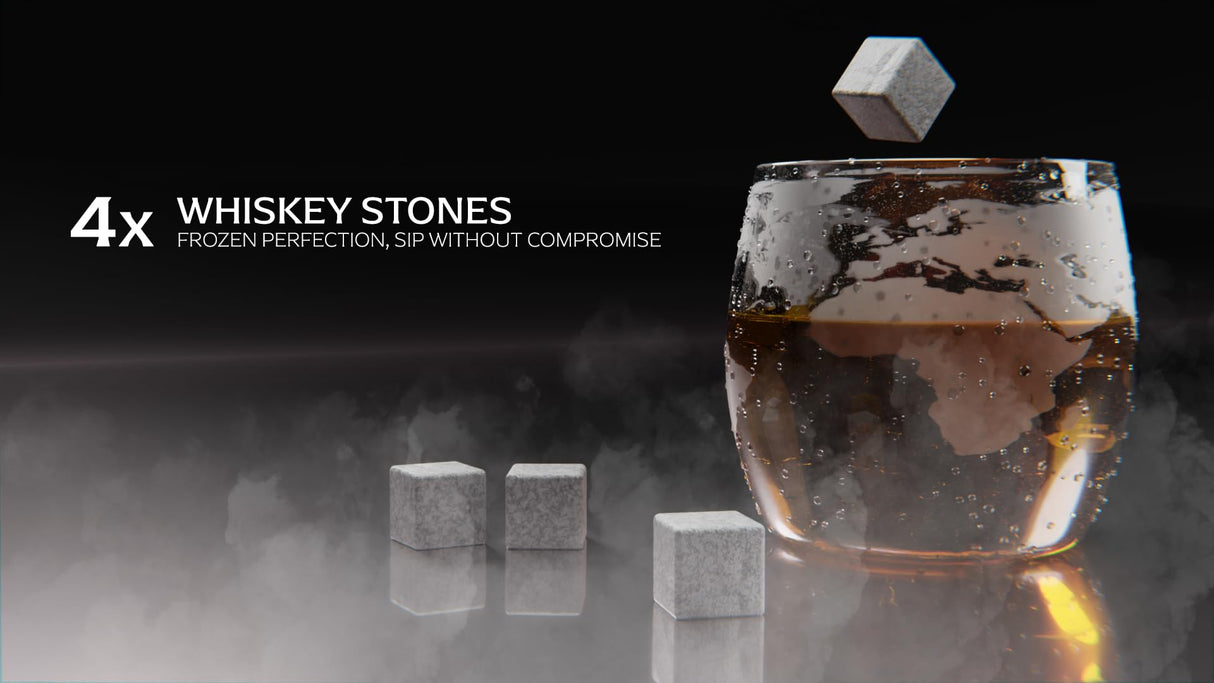 Whiskey Decanter Globe Set with 2 Etched Globe Whisky Glasses | Whiskey Stones, Ice Tong, Coasters, Funnel - Gifts for Men Dad, Husband - Liquor, Bourbon, Scotch, Vodka with a Wood Stand - 850ml Desired Cart