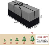 Christmas Tree Storage Bag, Fits Up 10 Ft Tall Artificial Trees-Heavy Duty Holiday Storage Box with Durable Reinforced Handles & Zipper & Transparent Pocket- 600D Oxford Tree Storage Container, Gray PLTCAT