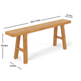 RUBAPOSM Handmade Solid Wood Noodle Bench 45 in Long Farmhouse Bench for End of Bed Entryway Slim Shoe Storage Stool Entry Stool Hallway Dining Farmhouse or Living Room RUBAPOSM
