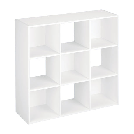 ClosetMaid 9 Cube Laminated Wood Reversible Stackable Open Bookcase Display Shelf Storage Organizer for Home and Office Organization, White ClosetMaid