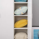 Panana 3 Door Armoires Wardrobe Closet with Clothes Hanging Rail, 6 Storage Shelves Cupboard Unit Bedroom Furniture Panana