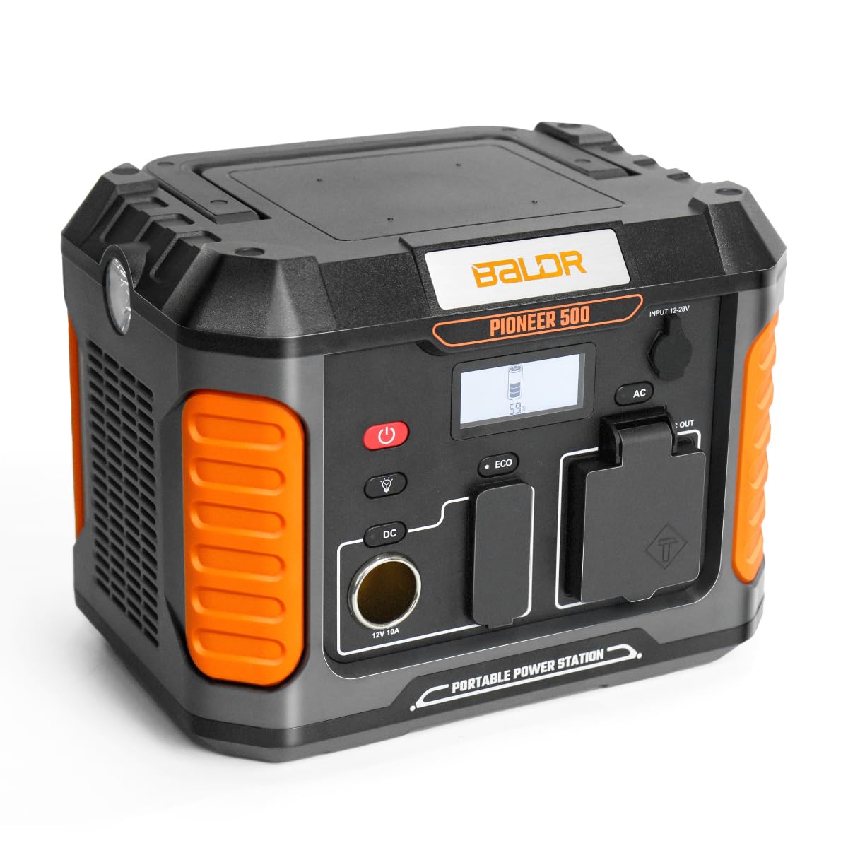 BALDR Portable Power Station, 500W Output, 288Wh Capacity, AC Outlet, USB Ports, Solar Charging Generator for Home Camping Emergency Use.… BALDR