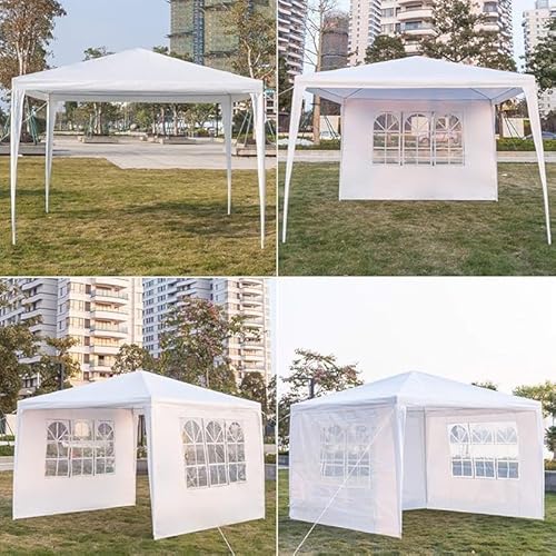 10/20/30ft Party Tent Wedding Patio Gazebo Outdoor Carport Canopy Shade with/Without Side Removable Walls, Party Wedding BBQ Events Tent (White, 10x10ft) Generic