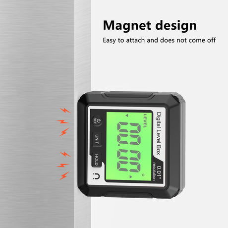 Abizarch Digital Angle Finder Magnetic Angle Gauge LCD Digital Level tool Protractor Inclinometer Level Box Backlit Portable Angle Measurement Tool Battery Operated for Carpentry Building Abizarch