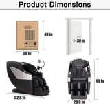 Full Body Massage Chair, Featuring Zero-Gravity SL Track, 6 Types of 3D Mechanical Massage Techniques, 5 Level Heating Function, 5 Level Airbag Massage,Bluetooth Connectivity, Wireless Phone Charging Generic