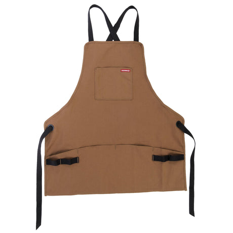 WOLVERINE Guardian Cotton Work Apron Durable & Comfortable for the Hardest Workers with Reinforced Pockets, Cross Strap Support and Quick Access Chest Pocket Brown WOLVERINE