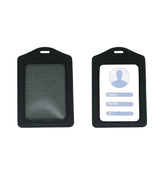 4 Pieces Sublimation Work Card Holder Badge Holders Blank Leather ID Card Holders Sublimation Rope Band DIY Crafts (Black) WoodArtSupply