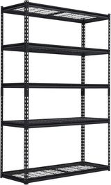 Tioutbot 48"x18"x72" Heavy Duty Garage Shelving, 5-Tier Adjustable Wire Shelf with 2500 lbs Capacity, Industrial Metal Storage Rack for Garage, Basement, Warehouse Tioutbot
